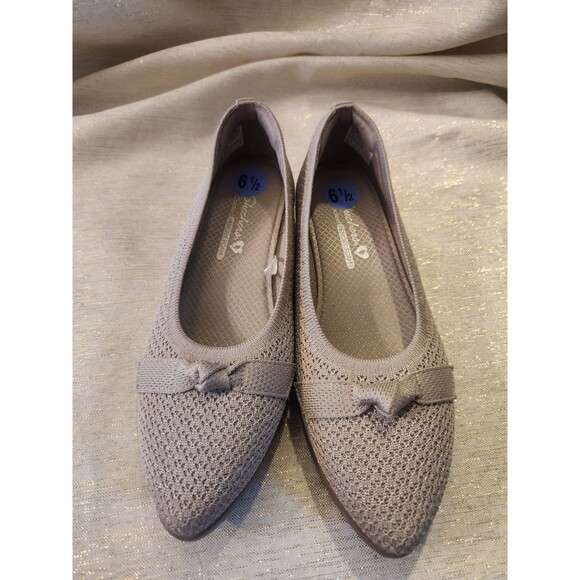 Skechers Cleo's 158937 Stretch Fit Air Cooled Memory Foam Taupe Knit Wedge 6.5 - Picture 2 of 6